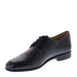 FONTANA 5570-N Calzature Classiche Eleganti Uomo Nappa Nero Suola in Cuoio