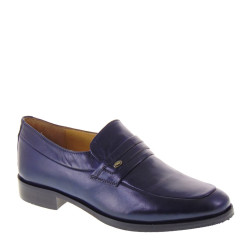 FONTANA 5574-N Mocassini Uomo Classico in Nappa Blu
