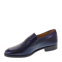 FONTANA 5574-N Mocassini Uomo Classico in Nappa Blu
