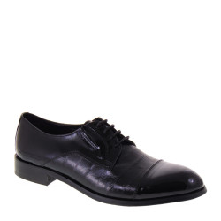 FONTANA 5847-V Calzature Eleganti Uomo da Cerimonia in Pelle da Anguilla e Vernice Nera