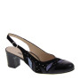 MELLUSO X592 Chanel tacco 50 Nero con suola Cuoio Made in Italy