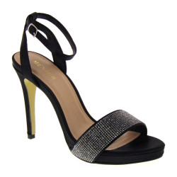 MENBUR 20204 0001 Sandali eleganti Cerimonia Ragazza Nero Black Tacco 10 cm con plateau