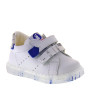 WALKEY 40217 Scarpette Bimbo con strappi in Pelle Bianco e Blu Royal Made in Italy
