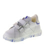 WALKEY 40217 Scarpette Bimbo con strappi in Pelle Bianco e Blu Royal Made in Italy
