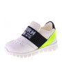 WALKEY 40235 Sneakers Bimbo con velcro in Pelle Bianco e Nero Made in Italy