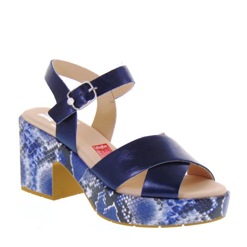 Callaghan 28800 Sandali Tacco Donna Wahi Pelle Blu Tacco Largo 8Cm Leggere