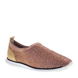 Nina Capri Lotus Mocassini Casual Donna Pelle Rosa Strass