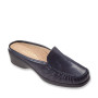 STILEDIVITA 2308 Sabot Casual Donna Pelle Blu Tacco Zeppa 5Cm Suola Gomma