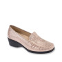 STILEDIVITA 2465 Mocassini Casual Donna Pelle Stampata Rosa Tacco Zeppa 5Cm Suola Gomma