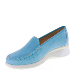 STILEDIVITA 2531 Mocassini Casual Donna Scamosciato Tiffany Tacco Zeppa 3Cm Suola Gomma