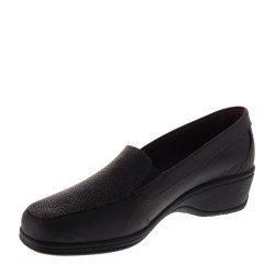 STILEDIVITA 2983 Mocassini Casual Donna Pelle Testa Moro Tacco Zeppa 4Cm Suola Gomma