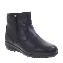 STILEDIVITA 7361 Stivaletti Casual Donna Pelle Nero Tacco Zeppa 4Cm Suola Gomma