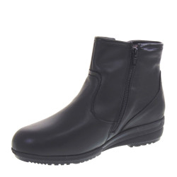 STILEDIVITA 7361 Stivaletti Casual Donna Pelle Nero Tacco Zeppa 4Cm Suola Gomma