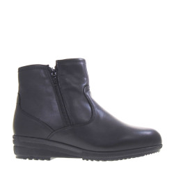 STILEDIVITA 7361 Stivaletti Casual Donna Pelle Nero Tacco Zeppa 4Cm Suola Gomma