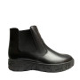 STILEDIVITA 7431Z Stivaletti Casual Donna Pelle Nero Tacco Zeppa 4Cm Suola Gomma Gambale Caviglia