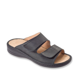 STILEDIVITA 7876 Ciabatte Sandali Uomo Pelle Antracite 4Cm Suola Gomma