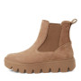TAMARIS 25405 Stivaletti Casual Donna Nubuk Cuoio Tacco Zeppa 4Cm Suola Gomma Gambale Caviglia