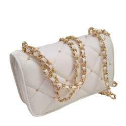 VALLEVERDE 96100 Borsa Donna Bianca con Tracolla Catena