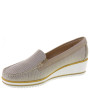 VALLEVERDE 11218 Mocassini Casual Donna Pelle Taupe Tacco Zeppa 4Cm Suola Gomma