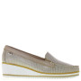 VALLEVERDE 11218 Mocassini Casual Donna Pelle Taupe Tacco Zeppa 4Cm Suola Gomma