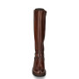 VALLEVERDE 17120 Stivali Casual Donna Pelle Marrone Tacco Grosso 5Cm Suola Gomma Gambale Ginocchio