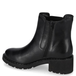 VALLEVERDE 17121 Stivaletti Casual Donna Pelle Nero Tacco Grosso 5Cm Suola Gomma Gambale Caviglia VALLEVERDE 17121 Stivaletti Casual Donna Pelle Nero Tacco Grosso 5Cm Suola Gomma Gambale Caviglia