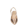 VALLEVERDE 19101B Slingback Cerimonia Donna Pelle Laminata Cipria Tacco Stiletto 8Cm Suola Gomma