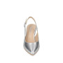 VALLEVERDE 19101B Slingback Cerimonia Donna Pelle Laminata Argento Tacco Stiletto 8Cm Suola Gomma VALLEVERDE 19101B Slingback Cerimonia Donna Pelle Laminata Argento Tacco Stiletto 8Cm Suola Gomma