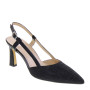 VALLEVERDE 19150 Slingback Cerimonia Donna Vernice Nero Tacco Stiletto 9Cm Suola Gomma