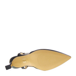 VALLEVERDE 19150 Slingback Cerimonia Donna Vernice Nero Tacco Stiletto 9Cm Suola Gomma