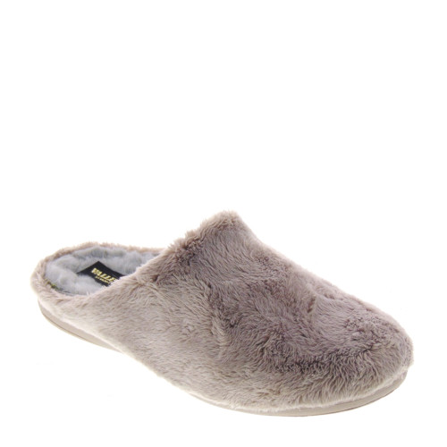 VALLEVERDE 22139 Pantofole Casa Camera Donna Tessuto Beige  Suola Gomma