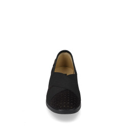 VALLEVERDE 23217 Mocassini Casual Donna Scamosciato Nero Tacco Zeppa 3Cm Suola Gomma