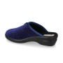 VALLEVERDE 25242 Pantofole Casa Camera Donna Panno Blu Tacco Zeppa 4Cm Suola Gomma