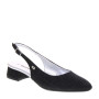 VALLEVERDE 28060 Slingback Cerimonia Donna Tessuto Nero Tacco Grosso 3Cm Suola Gomma