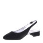 VALLEVERDE 28060 Slingback Cerimonia Donna Tessuto Nero Tacco Grosso 3Cm Suola Gomma