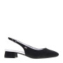 VALLEVERDE 28060 Slingback Cerimonia Donna Tessuto Nero Tacco Grosso 3Cm Suola Gomma