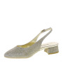 VALLEVERDE 28060 Slingback Cerimonia Donna Tessuto Oro Tacco Grosso 3Cm Suola Gomma