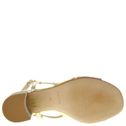 VALLEVERDE 28216 Sandali Cerimonia Donna Pelle Sintetica Platino Tacco Grosso 5Cm Suola Sintetico