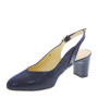 VALLEVERDE 28240 Slingback Cerimonia Donna Pelle Sintetica Blu Tacco Grosso 6Cm Suola Gomma