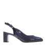 VALLEVERDE 28240 Slingback Cerimonia Donna Pelle Sintetica Blu Tacco Grosso 6Cm Suola Gomma