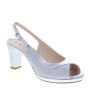 VALLEVERDE 28344 Sandali Cerimonia Donna Pelle Laminata Silver Tacco Stiletto 7Cm Suola Sintetico