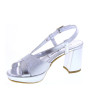 VALLEVERDE 28400 Sandali Cerimonia Donna Pelle Sintetica Argento Tacco Grosso 8Cm Suola Sintetico