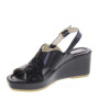 VALLEVERDE 32161 Sandali Confort Donna Pelle Nero Tacco Zeppa 6Cm Suola Gomma