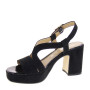 VALLEVERDE 32512 Sandali Moda Donna Scamosciato Nero Tacco Grosso 8Cm Suola Gomma