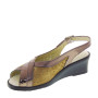 VALLEVERDE 33266 Sandali Confort Donna Pelle Camoscio Bronzo Tacco Zeppa 5Cm Suola Gomma