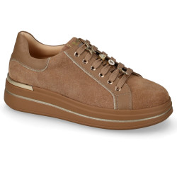 VALLEVERDE 35480 Sneaker Casual Donna Scamosciato Taupe Tacco Zeppa 5Cm Suola Gomma VALLEVERDE 35480 Sneaker Casual Donna Scamosciato Taupe Tacco Zeppa 5Cm Suola Gomma