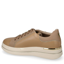 VALLEVERDE 35480A Sneaker Casual Donna Pelle Sintetica Beige Tacco Zeppa 4Cm Suola Gomma