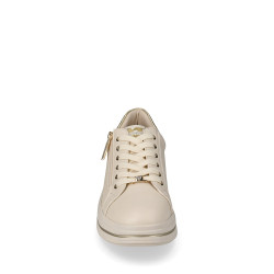 VALLEVERDE 35484L Sneaker Casual Donna Pelle Sintetica Beige Tacco Zeppa 5Cm Suola Gomma
