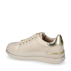 VALLEVERDE 35484L Sneaker Casual Donna Pelle Sintetica Beige Tacco Zeppa 5Cm Suola Gomma