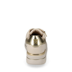 VALLEVERDE 35484L Sneaker Casual Donna Pelle Sintetica Beige Tacco Zeppa 5Cm Suola Gomma
